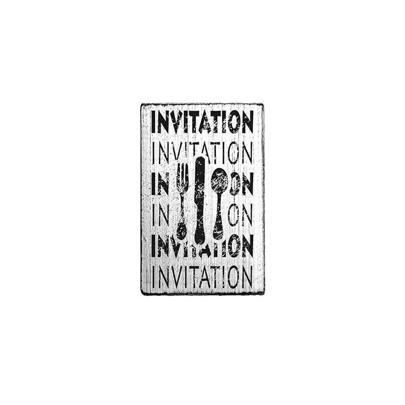 Pečiatka, Woodies, Vintage, 4x6 cm - Invitation invitation