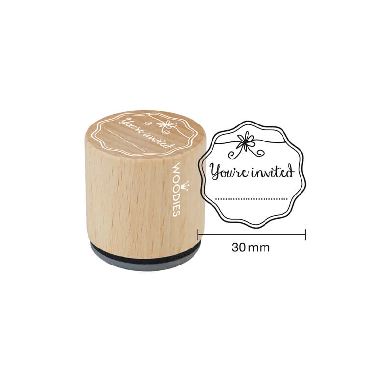 Pečiatka, Woodies, 3 cm - You're invited