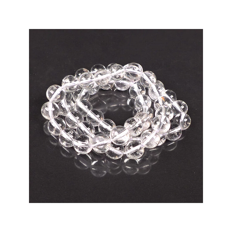 Ásványgyöngy - Hegyikristály, 8 mm, 37 cm