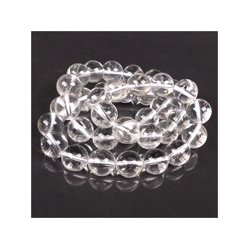 Ásványgyöngy - Hegyikristály, 10 mm, 37 cm