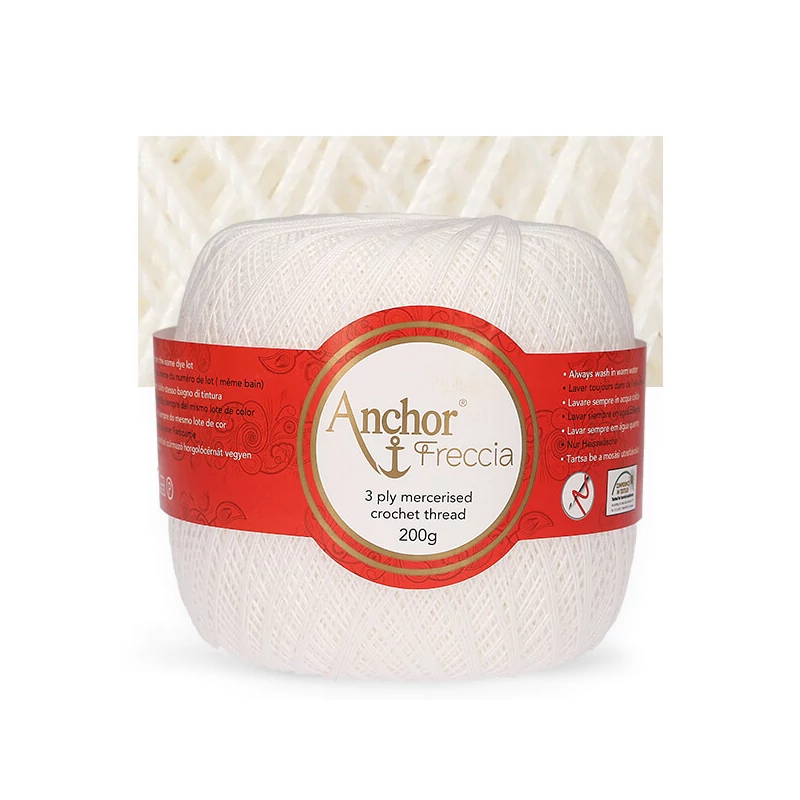 Priadza na háčkovanie, Freccia 12, 200g, 07901 biela