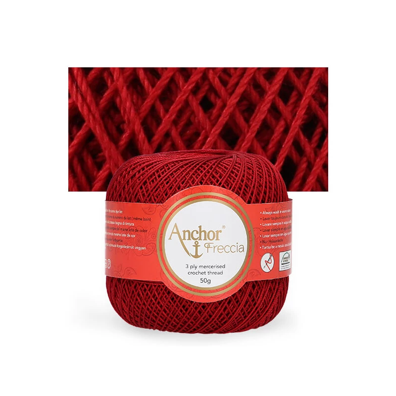 Priadza na háčkovanie, Freccia 12, 50g, 08047 bordová