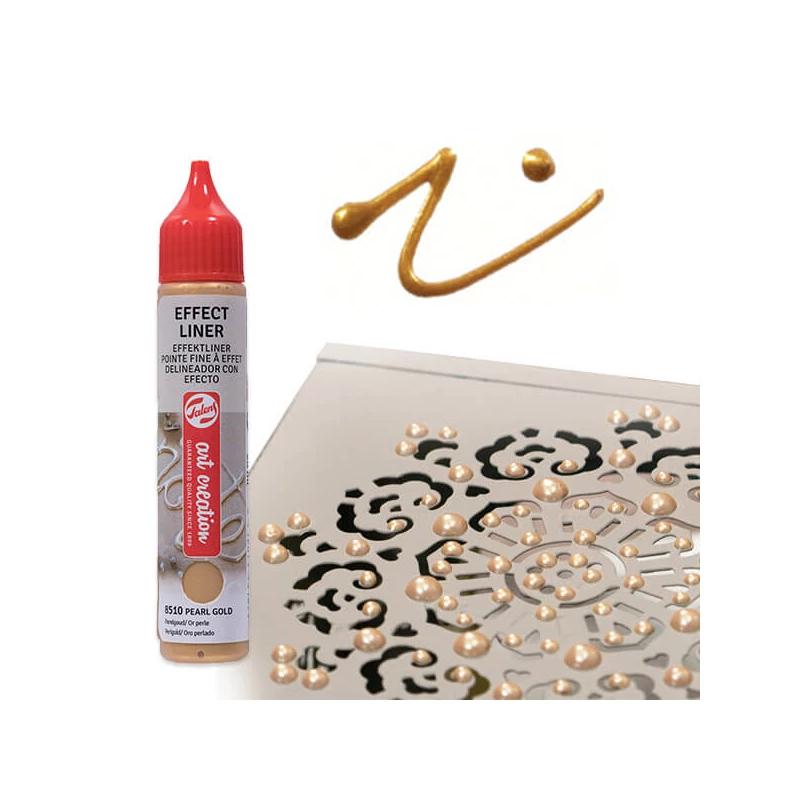 Art Creation Effect Liner, univerzálna farba s 3D efektom, 28 ml - 8510 Pearl gold