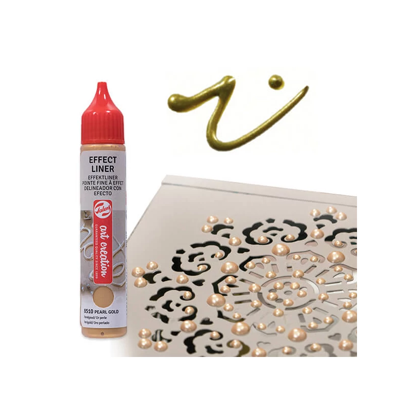 Art Creation Effect Liner, univerzálna farba s 3D efektom, 28 ml - 8526 Pearl olive