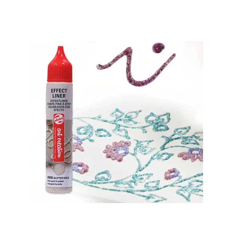 Art Creation Effect Liner, univerzálna farba s 3D efektom, 28 ml - 8909 Glitter pink