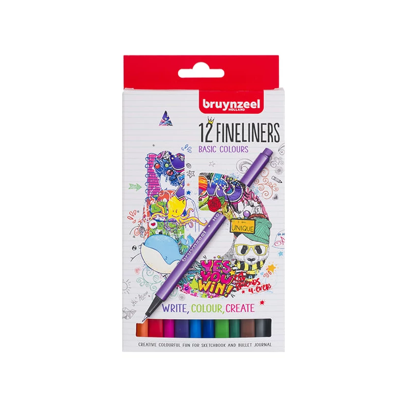 Sada extra tenkých popisovačov Bruynzeel Fineliner - 12 ks
