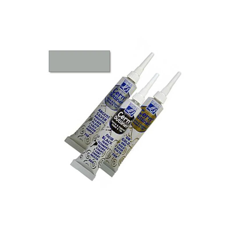 Kontúrovacia farba Glass&Tile, vypáliteľná, 20 ml - strieborná