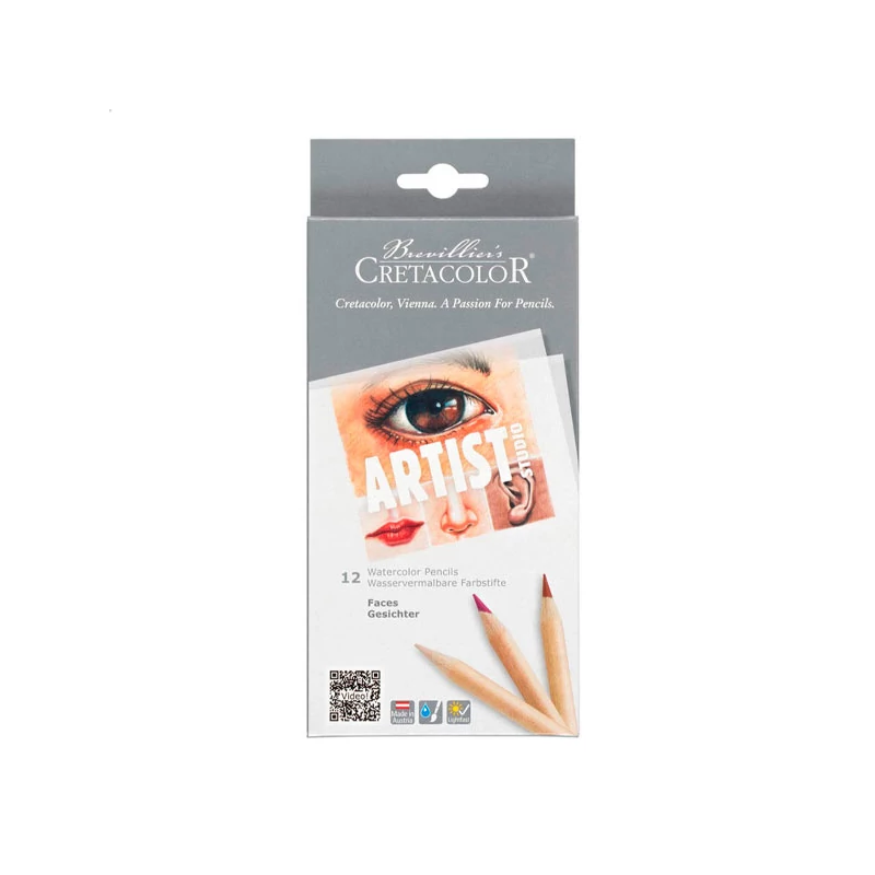 Sada akvarelových ceruziek Cretacolor Artist Studio - 12 ks, portrét