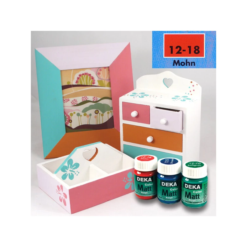 Akrylová farba Deka Color Matt 25 ml - 18 makovo červená