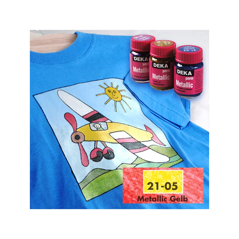 Deka Perm Metalická metalická farba na tkaniny 25 ml - 05 žltá