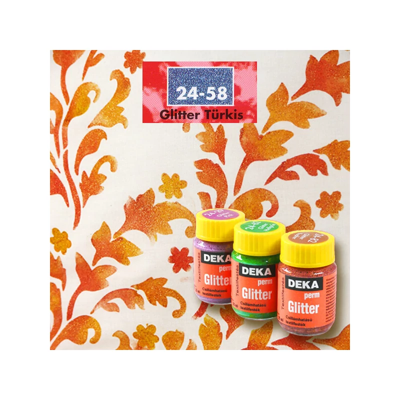 Trblietavá farba na textil Deka Perm Glitter 25 ml - 58 tyrkysová