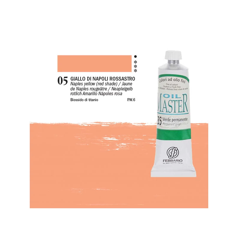 Olejová farba Ferrario Master, 60 ml - 05, naples yellow/red shade