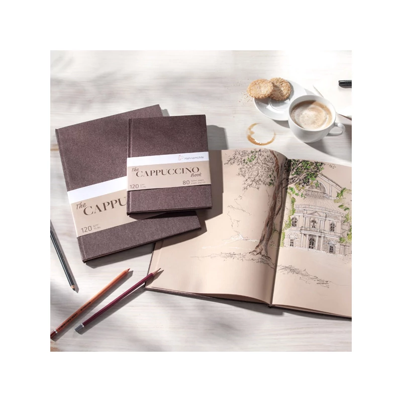 Náčrtník a skicár Hahnemühle The Cappuccino Book, 120 g, 40 listov - A4