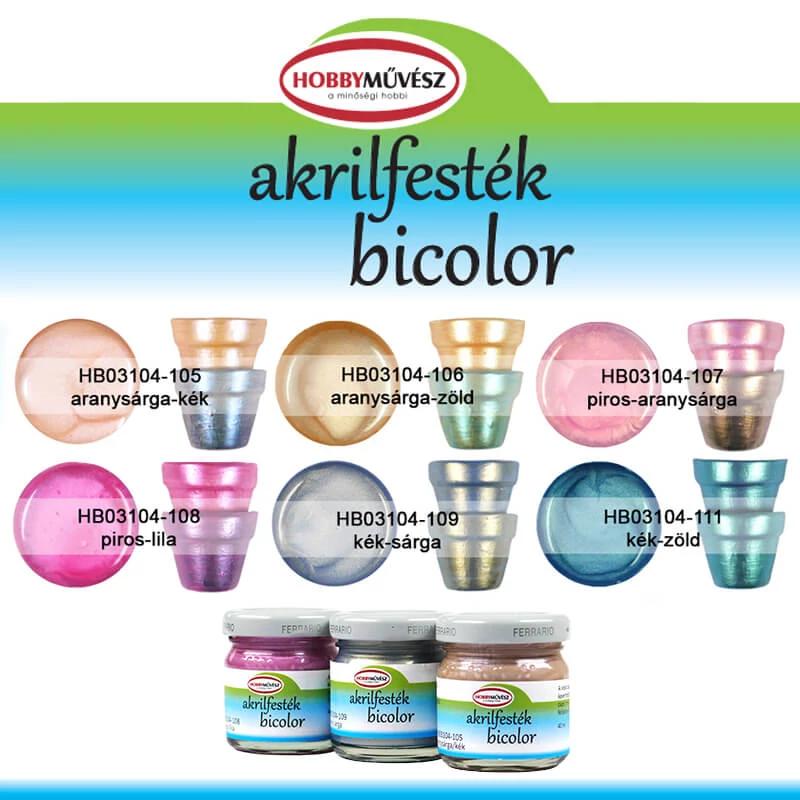 Akrylová farba pre hobby umelcov, 40 ml - bicolor, 108, červená/fialová