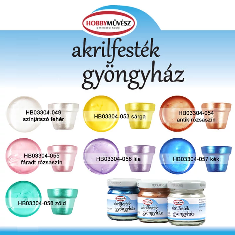 Akrylová farba pre hobby umelcov, 40 ml - perleťová, 53, žltá