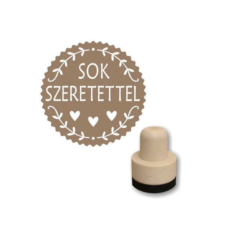 Pečiatka, okrúhla, 3 cm - Foam razítko- S láskou