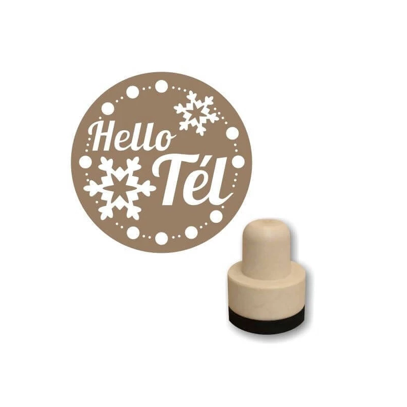 Pečiatka, okrúhla, 3 cm - Foam razítko- Hello zima