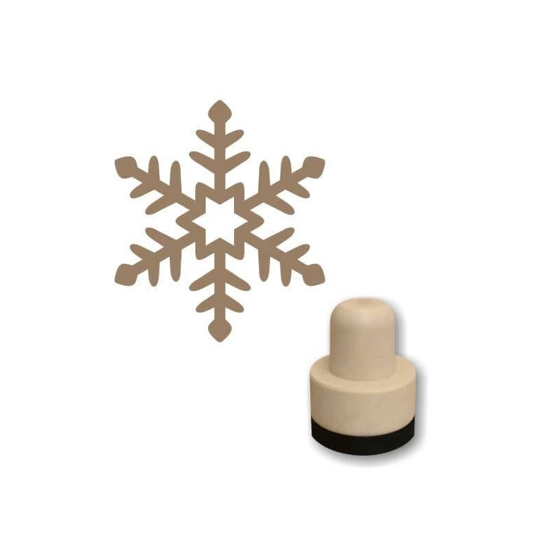Pečiatka, okrúhla, 3 cm - Foam razítko- Snehová vločka 2