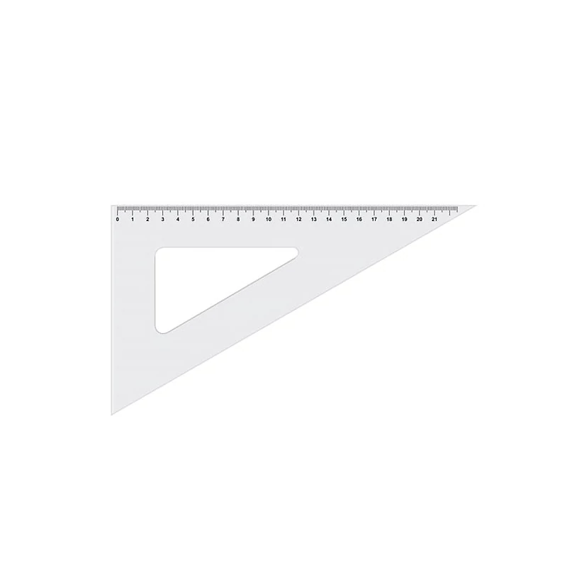 ICO plastové pravítko, trojuholník, priehľadné, 21 cm