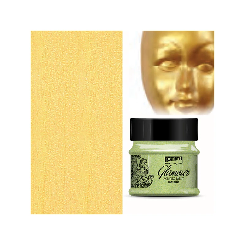 Metalická akrylová farba Glamour, 50 ml - zlatá