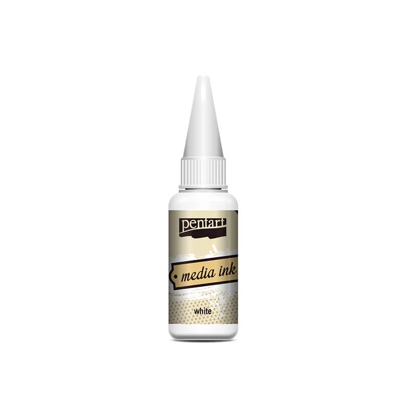 Atramentové farbivo Pentart Media ink, 20 ml - biely