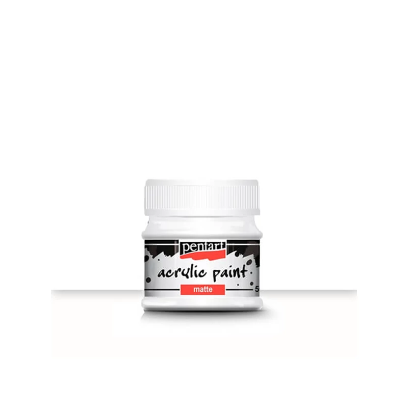 Matná akrylová farba Pentart, 50 ml - biela