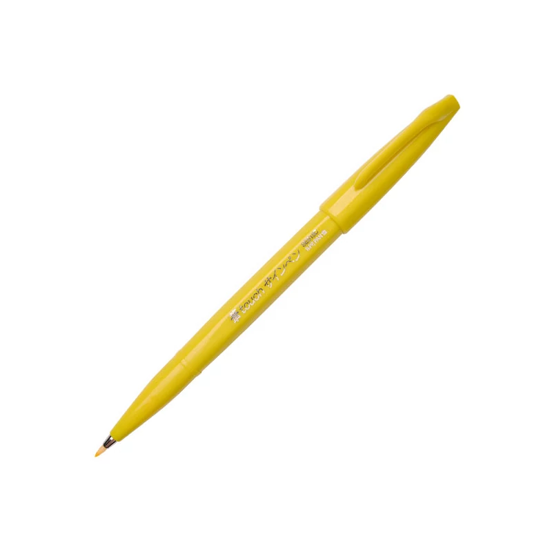 Štetcový popisovač Pentel Brush Sign Pen, SES15C-G, citrónový