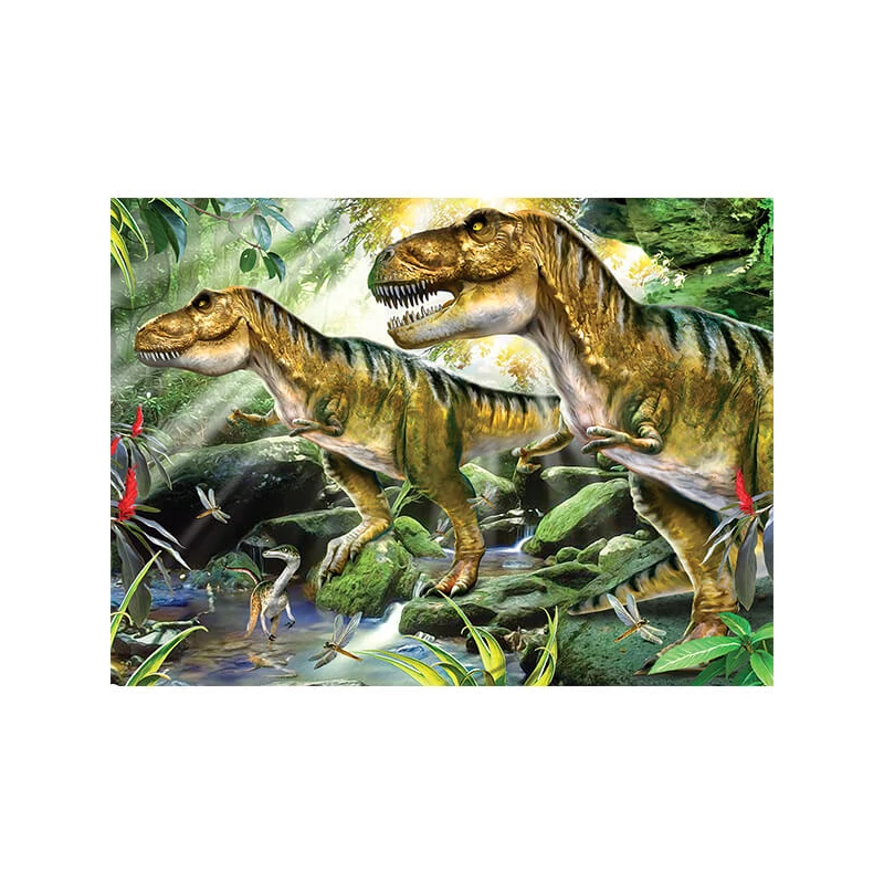 Sada očíslovaných omaľovánok, akrylová farba+štetec, 29x39 cm - Dinosaury
