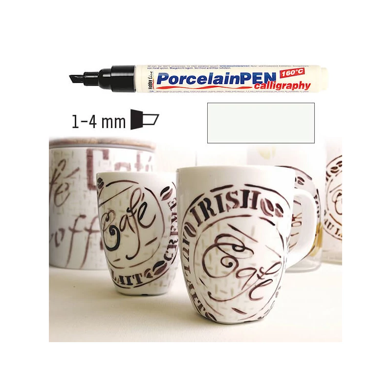 Popisovač na sklo a porcelán, Kreul Classic Calligraphy - 68 biela