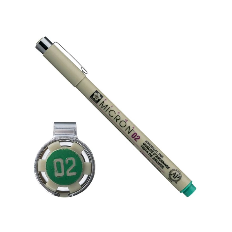 Technické pero Sakura Pigma Micron 02, 0,3 mm - zelené