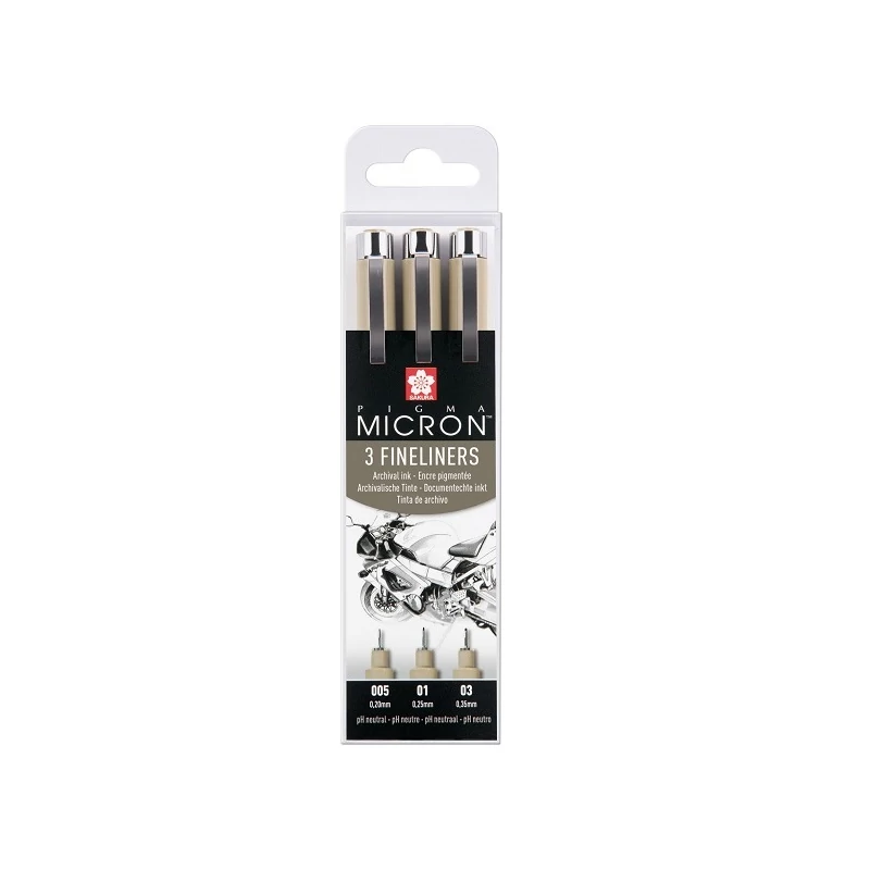 Súprava technických pier Sakura Pigma Micron - 3 ks, 005-01-03