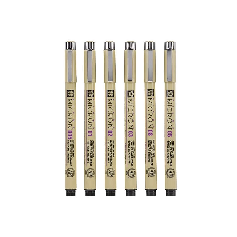 Sada technických pier Sakura Pigma Micron - 6 ks