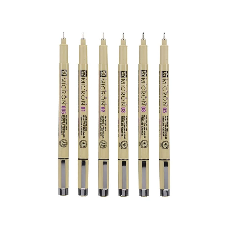 Sada technických pier Sakura Pigma Micron - 6 ks