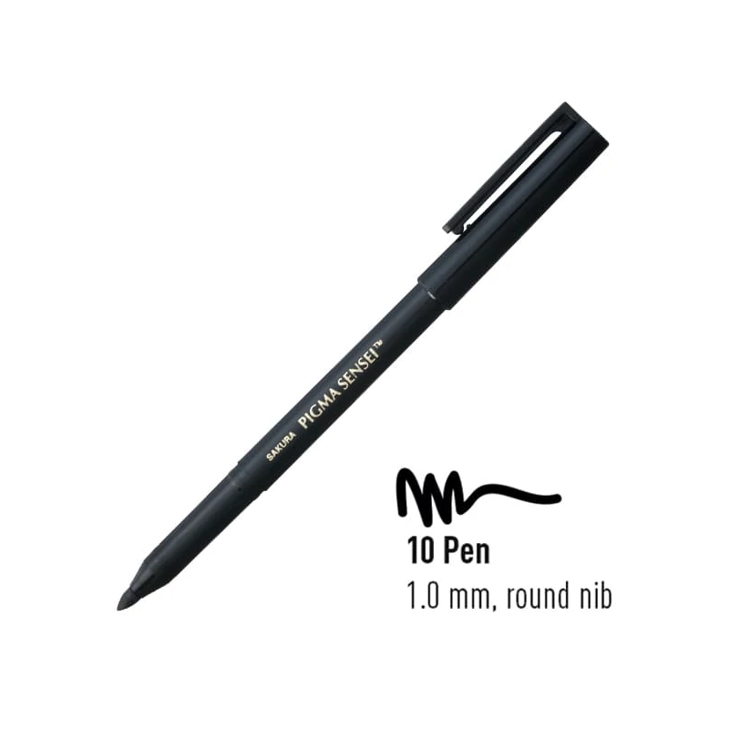 Popisovač Pigma Sensei 10, čierny - 1 mm
