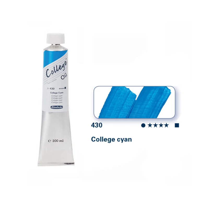 Olejová farba Schmincke College, 200 ml - 430, college cyan