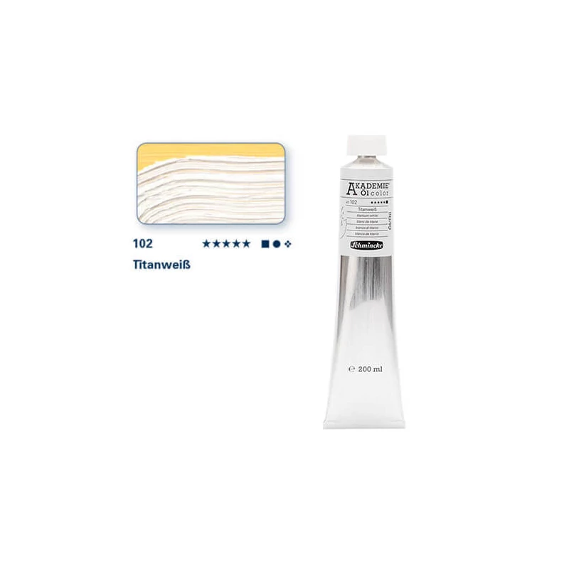Olejová farba Schmincke Akademie, 200 ml - 102, titanium white