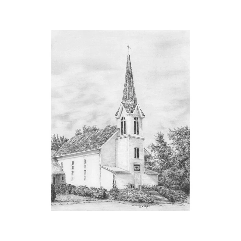 Sada nástrojov na kreslenie náčrtov s grafickými nástrojmi, 22x30 cm - Kostol
