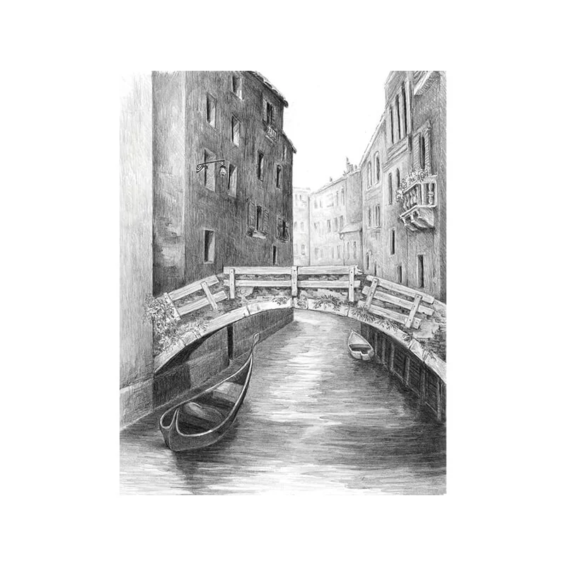 Náčrt nákresu, grafický súprava na kreslenie s pomôckami, 22x30 cm - Benátky