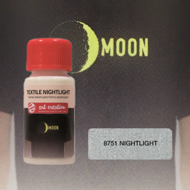 Art Creation textilfesték világos anyagra - 8751 Nightlight, sötétben világító minta