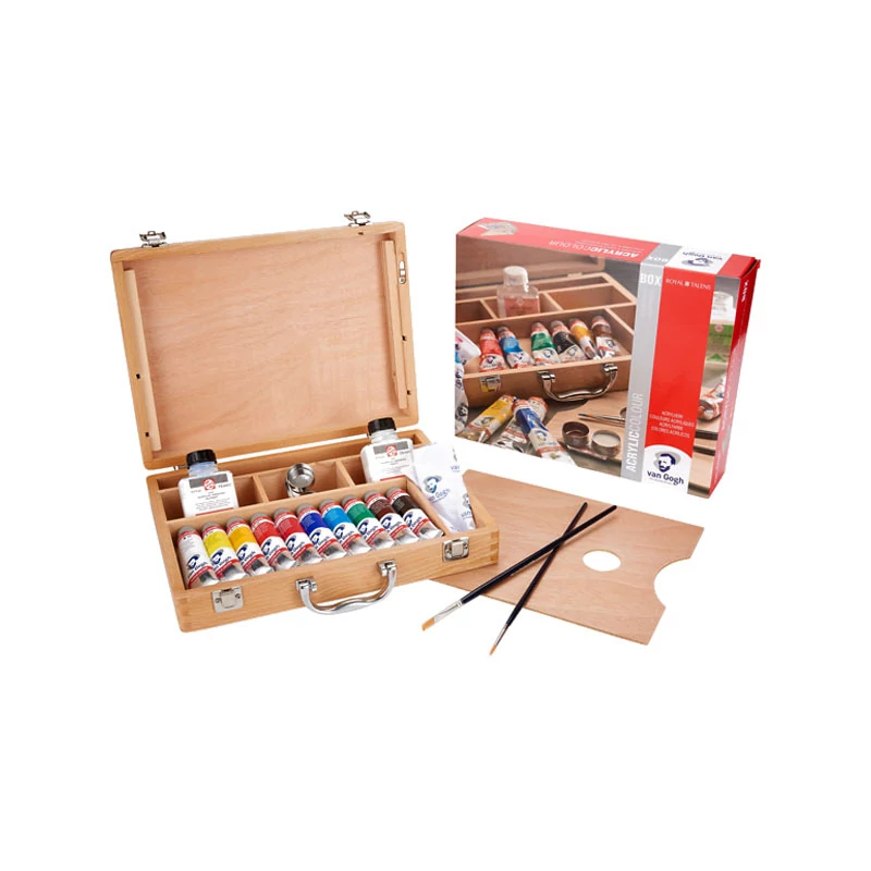 Akrylová maliarska súprava Talents Van Gogh, Basic Box, v drevenej krabičke