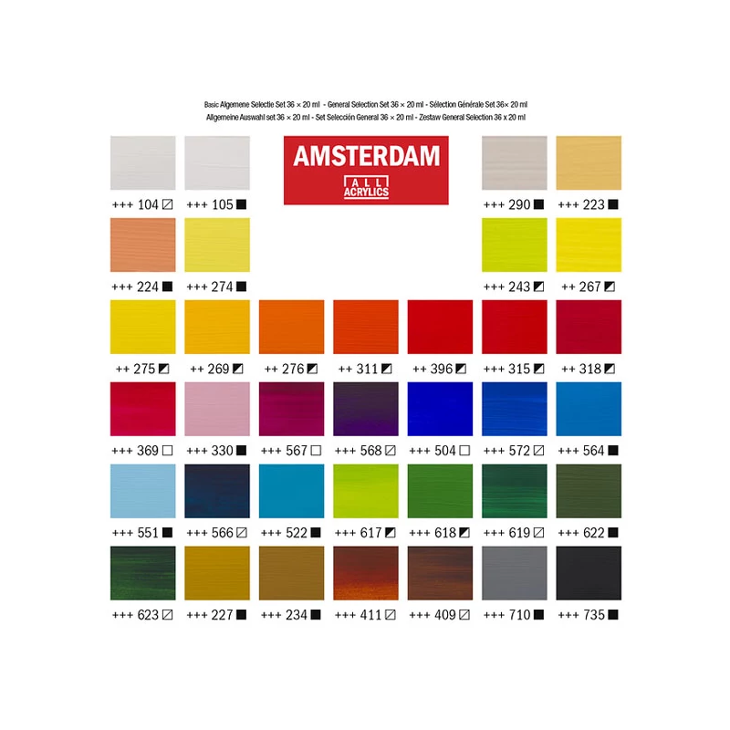 Sada akrylových farieb Talens Amsterdam - 36x20 ml