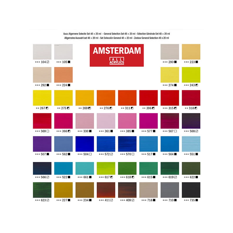 Sada akrylových farieb Talens Amsterdam - 48x20 ml