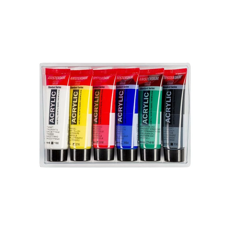 Sada akrylových farieb Talens Amsterdam - 6x20 ml, všeobecná