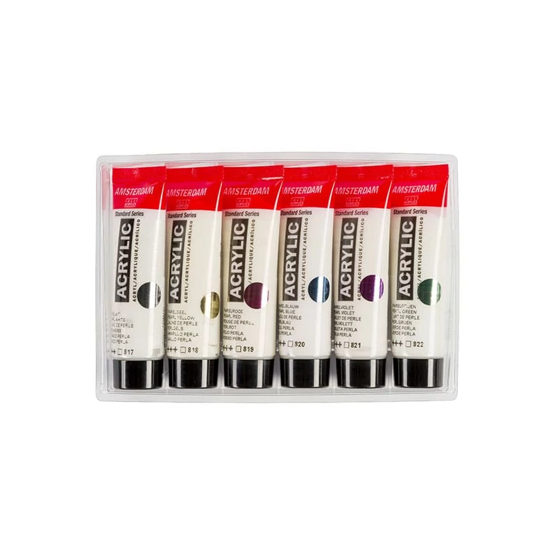 Sada akrylových farieb Talens Amsterdam - 6x20 ml, perleťové farby