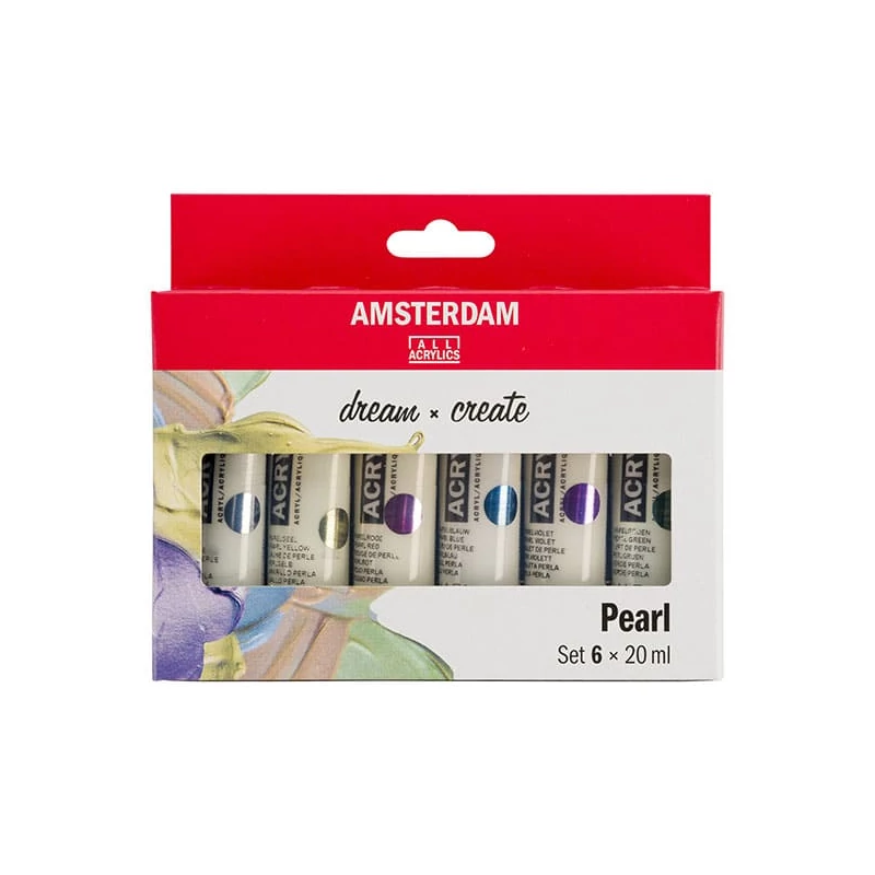 Sada akrylových farieb Talens Amsterdam - 6x20 ml, perleťové farby