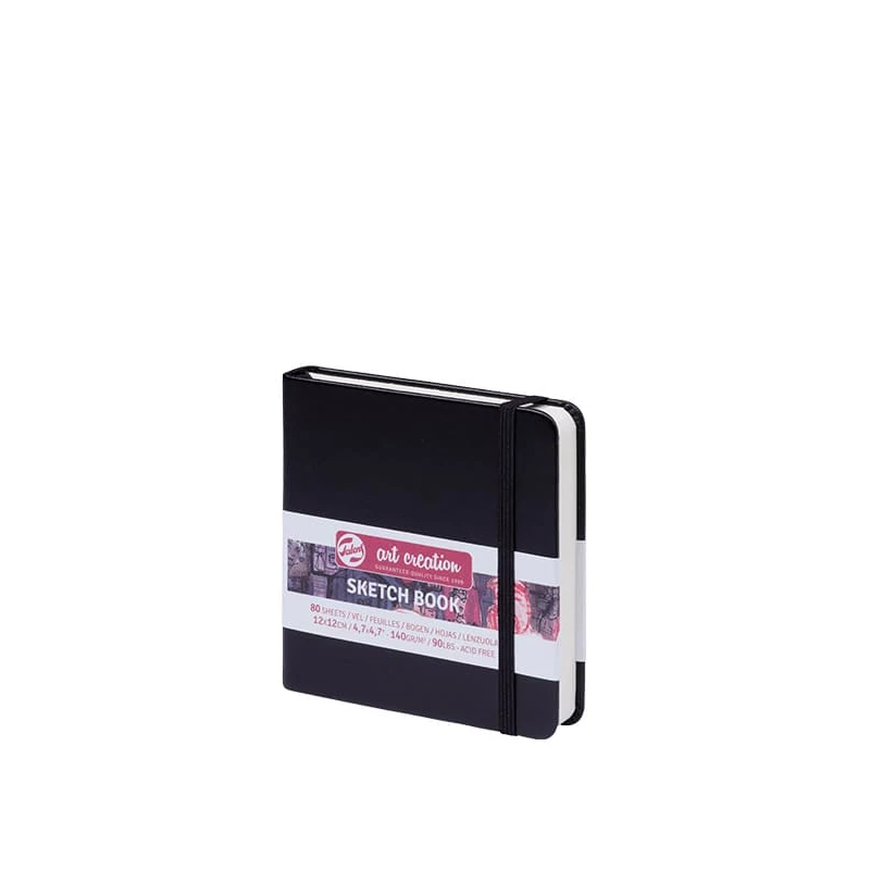 Náčrtník a skicár Talens Art Creation Sketch Book, 140 g, 80 listov - 12x12 cm, čierny