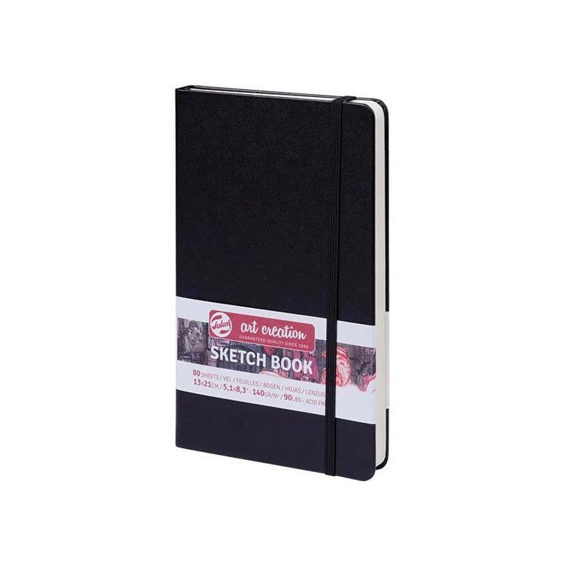 Náčrtník a skicár Talens Art Creation Sketch Book, 140 g, 80 listov - 13x21 cm, čierny