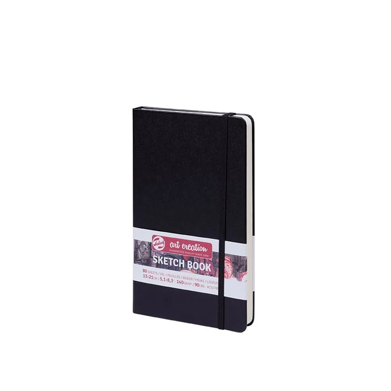 Náčrtník a skicár Talens Art Creation Sketch Book, 140 g, 80 listov - 13x21 cm, čierny