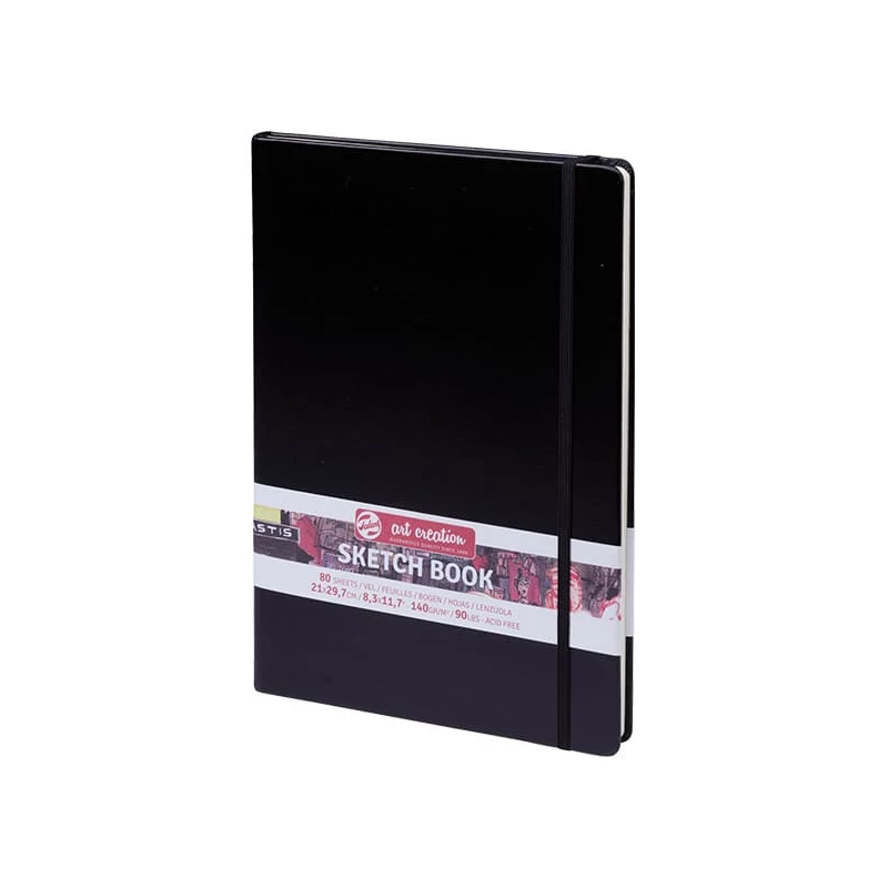 Náčrtník a skicár Talens Art Creation Sketch Book, 140 g, 80 listov - A4, čierny