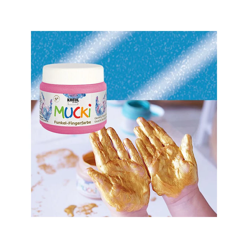 Ujjfesték, Mucki, 150 ml - gyöngyház kék